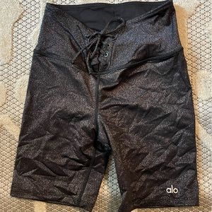 Sparkly Alo biker shorts